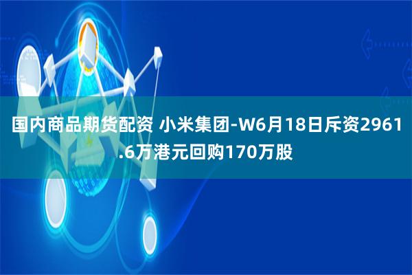 国内商品期货配资 小米集团-W6月18日斥资2961.6万港元回购170万股